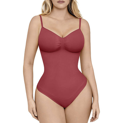 Women's Solid Color Open Seamless Waist Slimming And Hip Lifting Jumpsuit