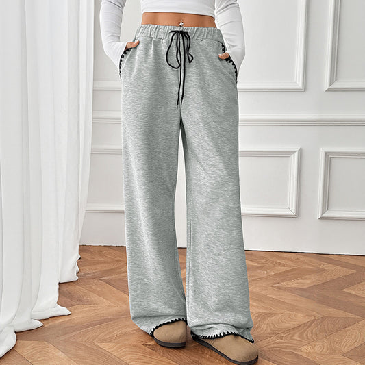 Women's Casual Straight-leg Elastic Waist Pants