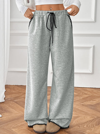Women's Casual Straight-leg Elastic Waist Pants