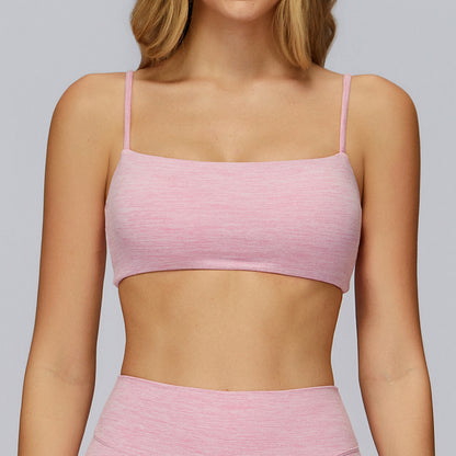 Brushed Yoga Bra Double-shoulder Strap Workout Exercise Underwear
