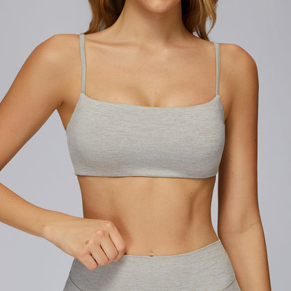 Brushed Yoga Bra Double-shoulder Strap Workout Exercise Underwear