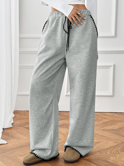 Women's Casual Straight-leg Elastic Waist Pants