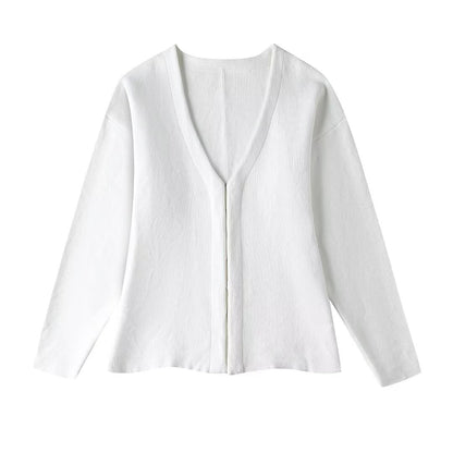 Women's Loose Sleeves Knitted Coat High Waist Knit Mini Skirt Suit