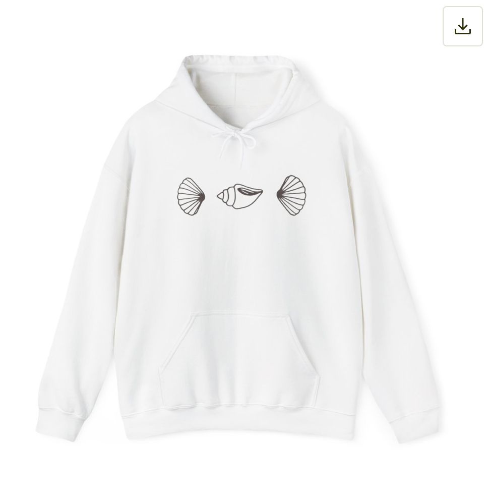 simple seashell hoodie