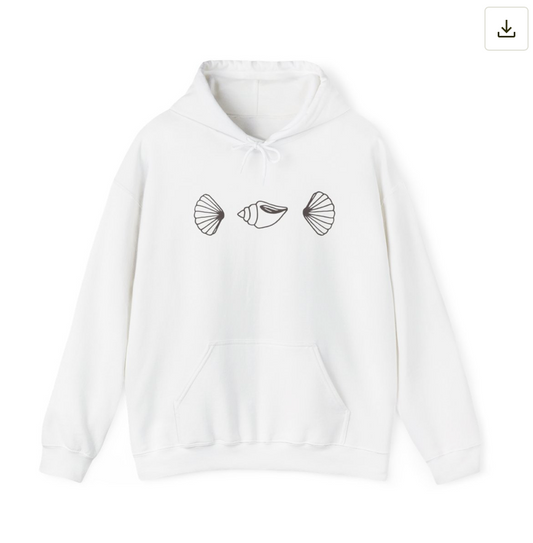 simple seashell hoodie
