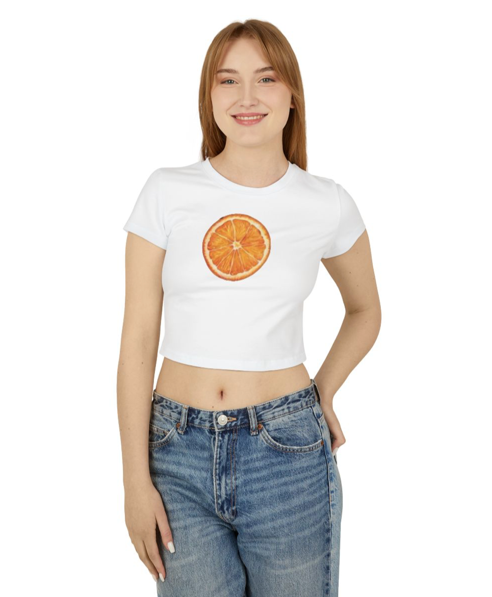 orange crop top