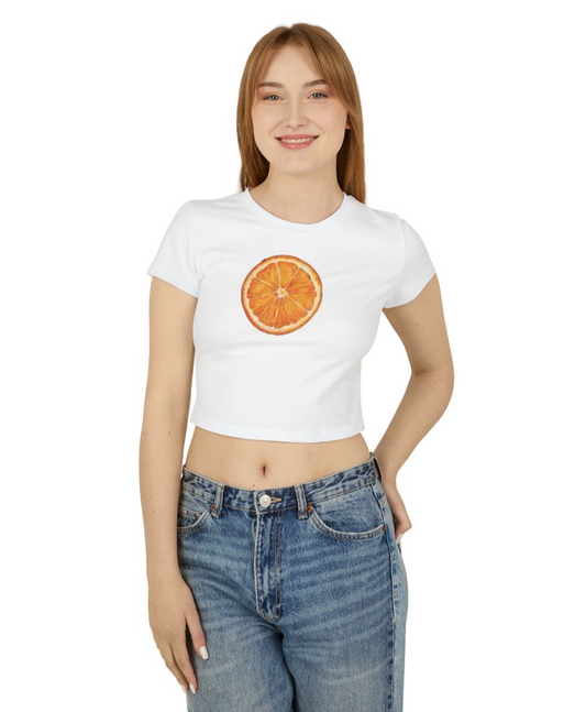 orange crop top