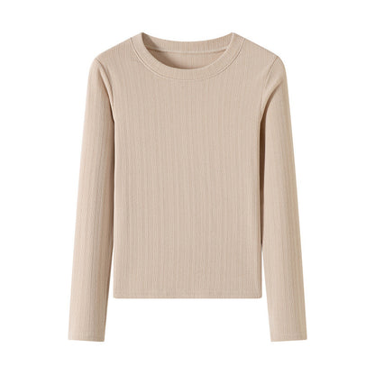 Lyocell Wool Round Neck Knitted Bottoming Shirt For Women