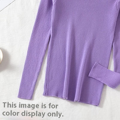 Petal Collar Knitted Off-shoulder Inner Bottoming Sweater