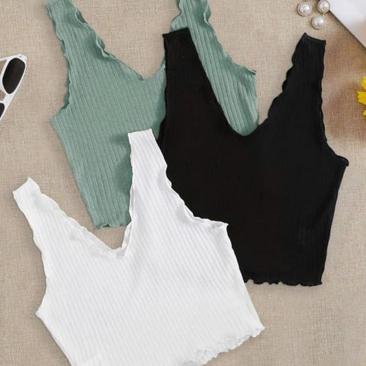 Home Sunken Stripe Sleeve Wearable Open Chest V-shaped Three-piece Set