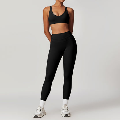 Women's Beautiful Back Yoga Running Fitness Set