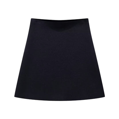 Women's Loose Sleeves Knitted Coat High Waist Knit Mini Skirt Suit